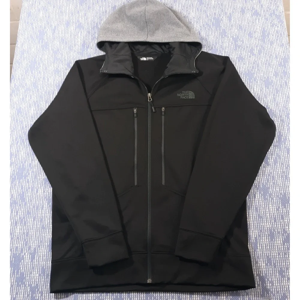 The North Face Jacket Hooded Mens Large Black Full Zip Outdoor